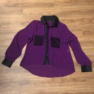 XOXO Juniors Lace Pocket Blouse, Magenta